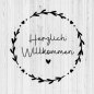 Preview: Vinyl Sticker Herzlich Willkommen